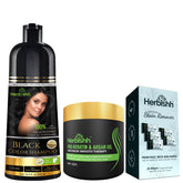 Hair Color Shampoo With Mask & Wipes Combo Hair Dye.