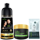 200ml Hair Color Shampoo Kit with Mask & Wipes Hair Dye.