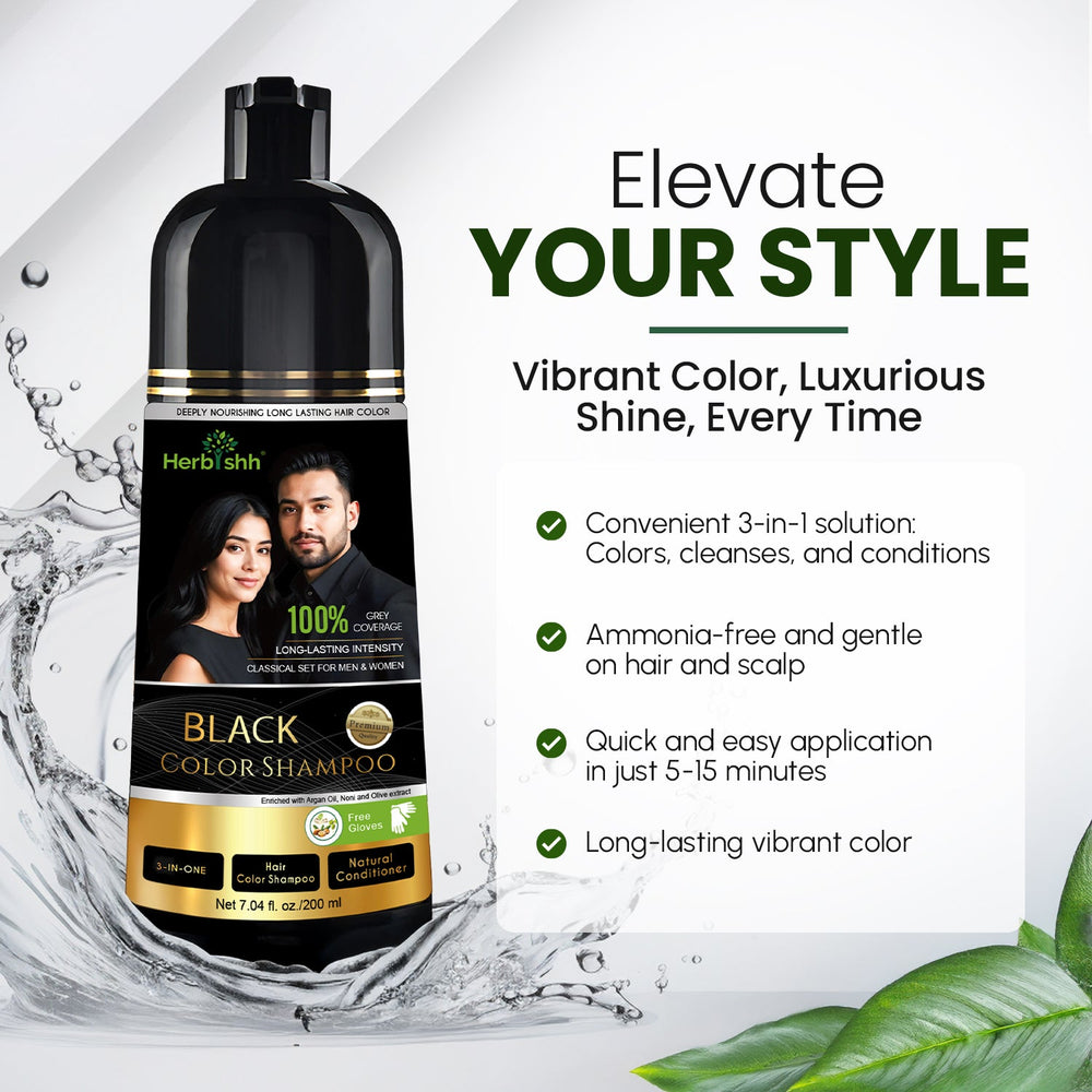 Herbishh 200ml Hair Color Shampoo Hair Dye.
