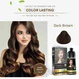 Dark Brown Hair Color Shampoo 500ml- Herbishh Hair Dye. Lasting color