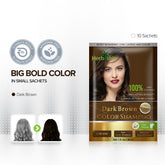 Dark Brown Color Shampoo 10 Sachets - Herbishh