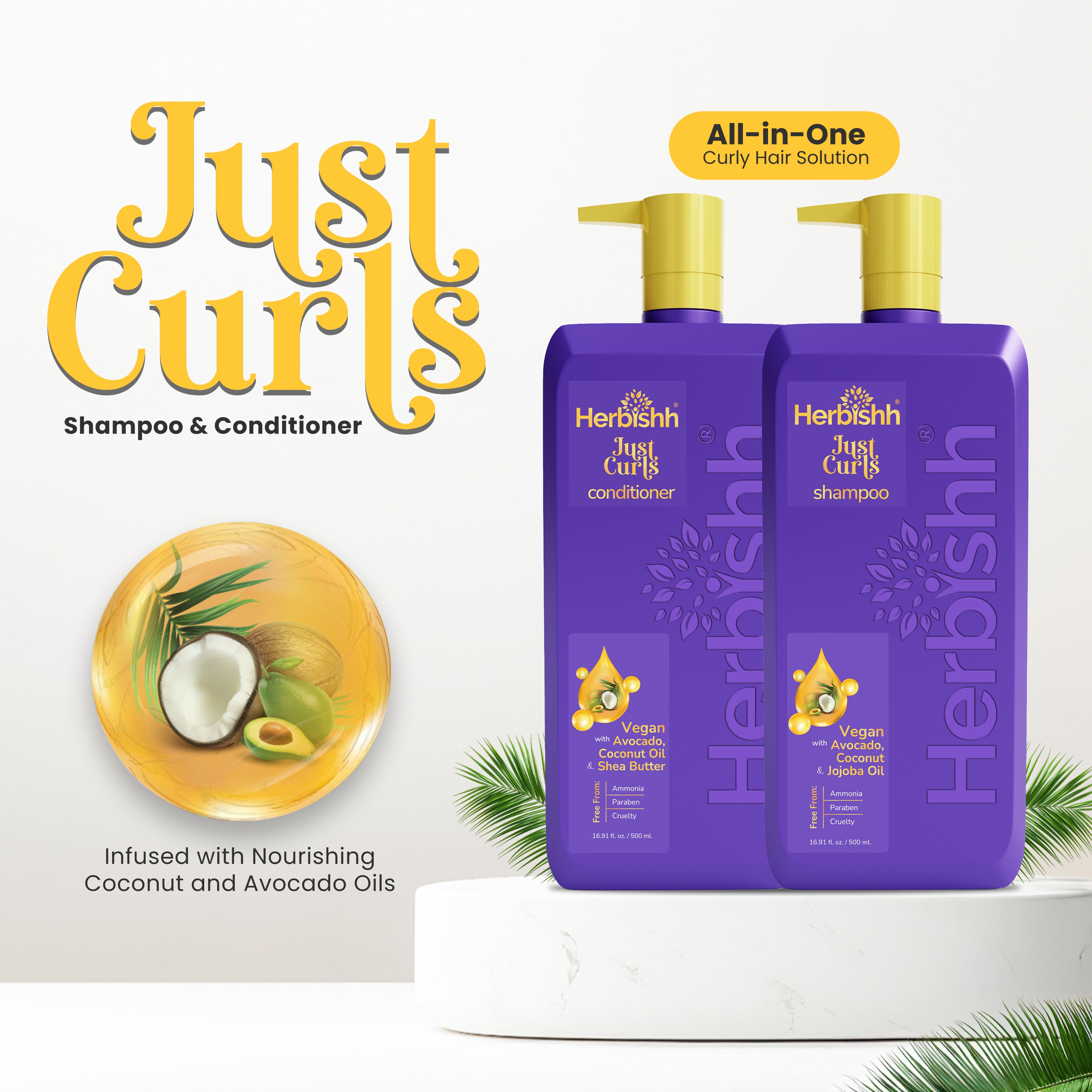 Just Curls Shampoo & Conditioner Set - Herbishh