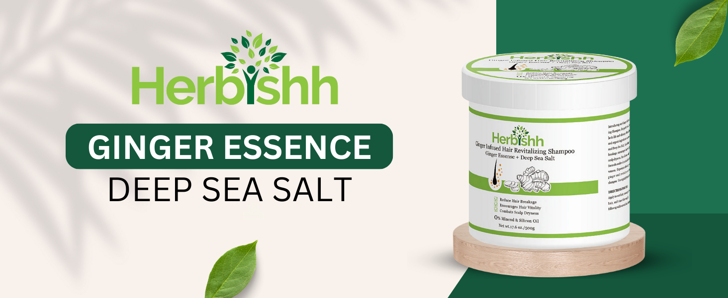 Ginger Shampoo Jar with Deep Sea Salt