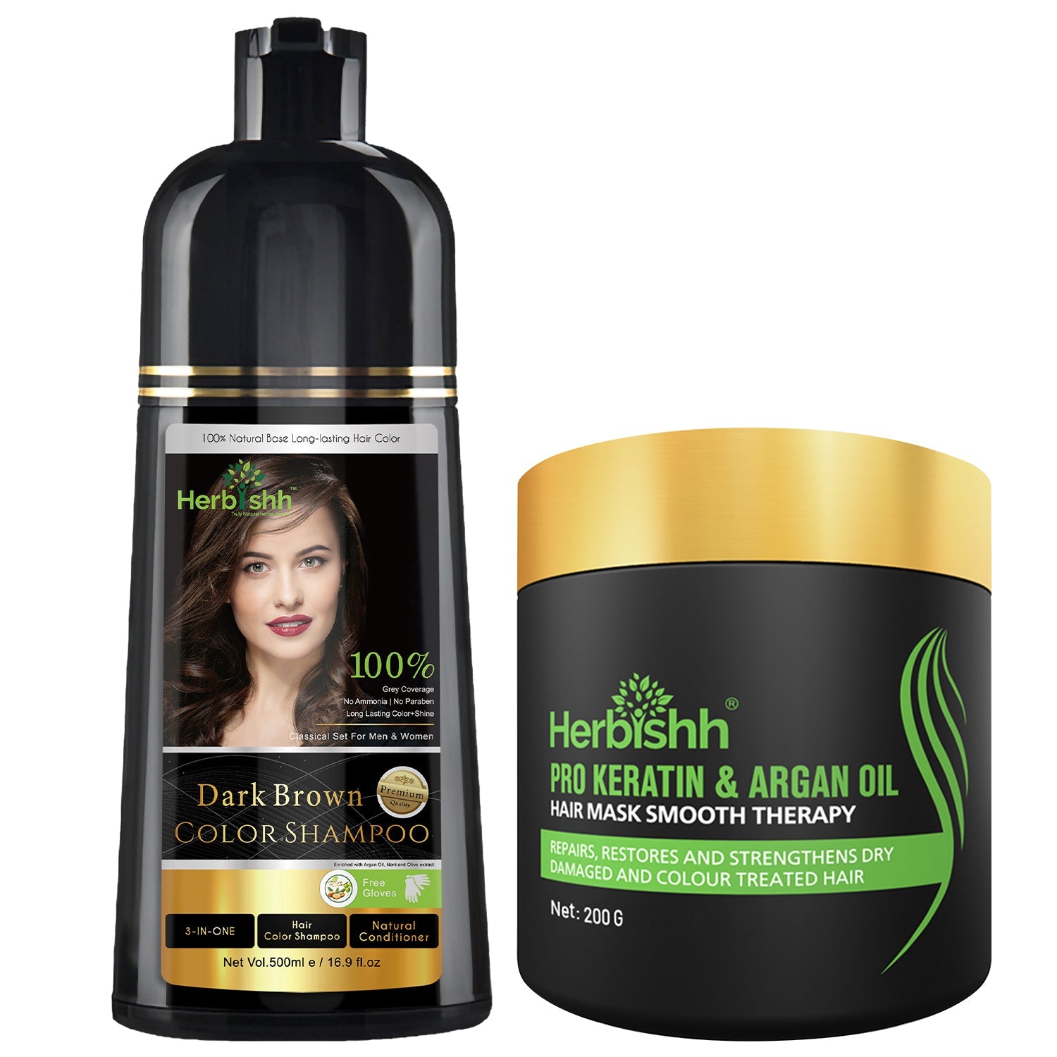 Combo of 500 ml Color Shampoo & Hair Mask Hair Dye.