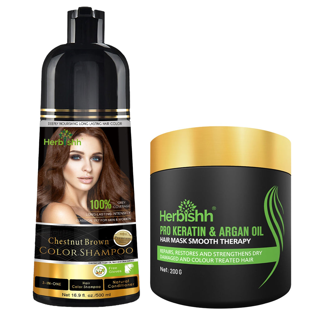 Combo of 500 ml Color Shampoo & Hair Mask Hair Dye.