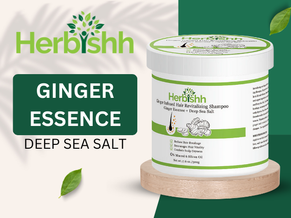 Ginger Shampoo Jar with Deep Sea Salt