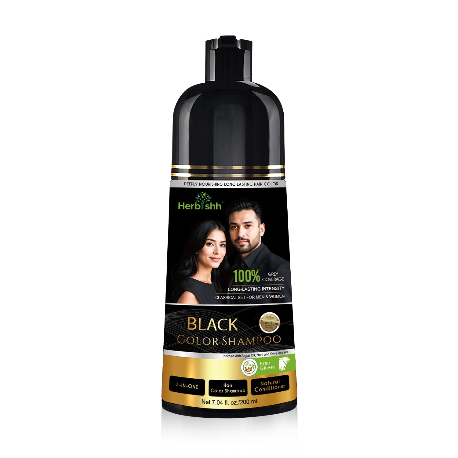 Herbishh 200ml Hair Color Shampoo Hair Dye.