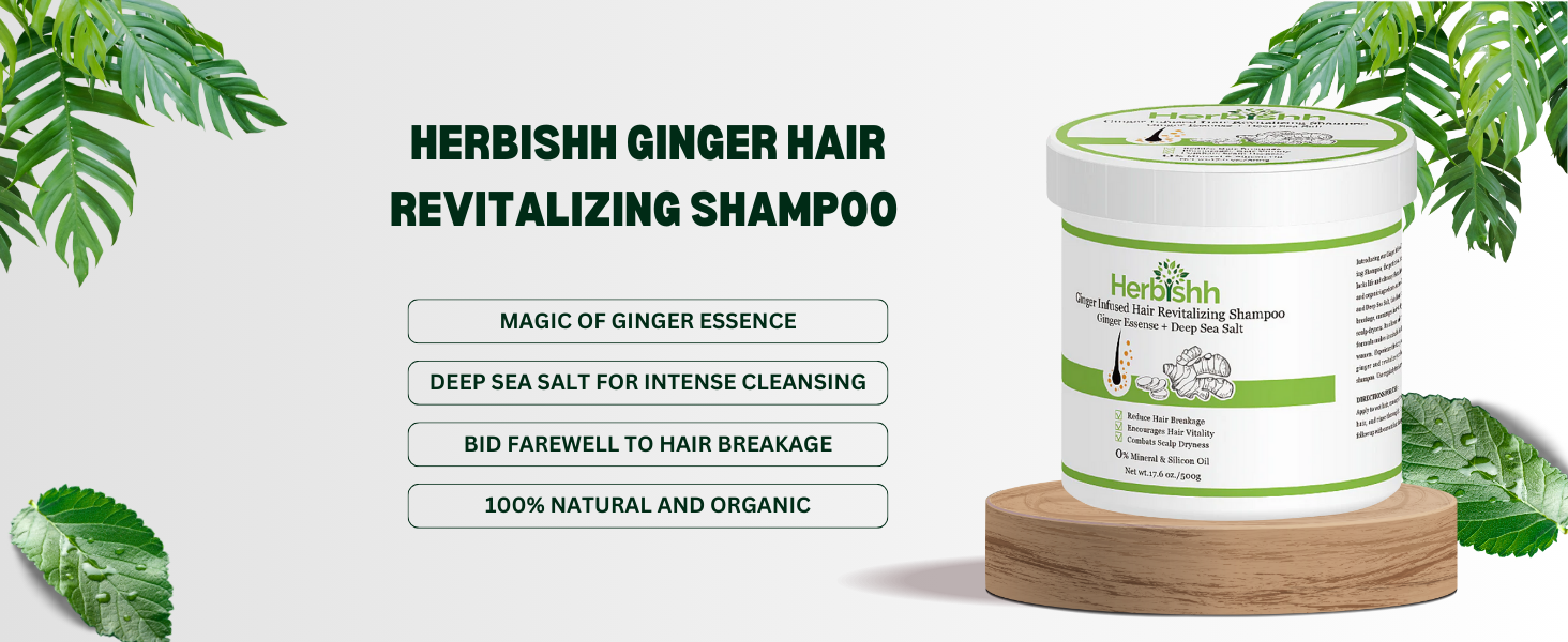 Ginger Shampoo Jar with Deep Sea Salt