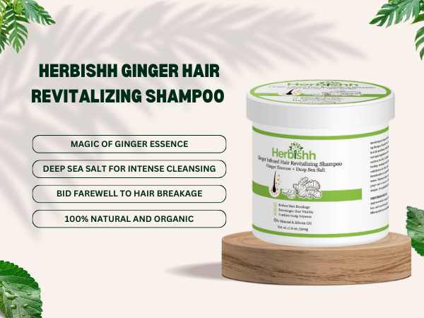 Ginger Shampoo Jar with Deep Sea Salt