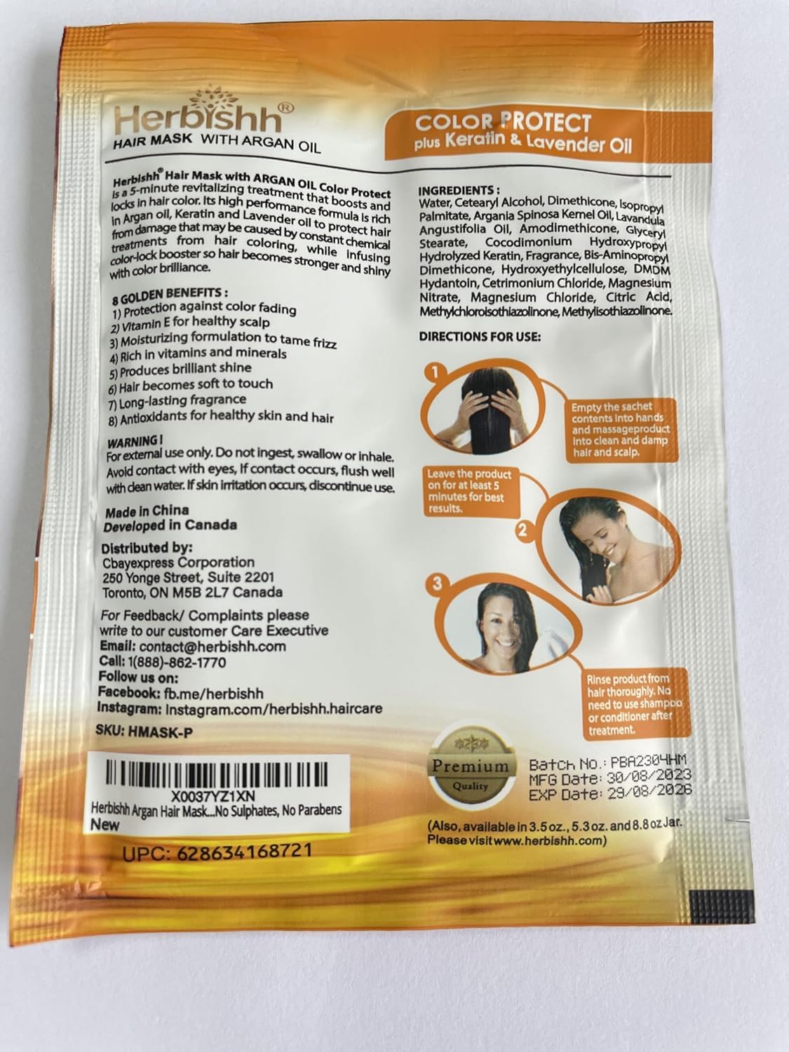 Herbishh Keratin Argan Hair Mask 25 ml hair mask.
