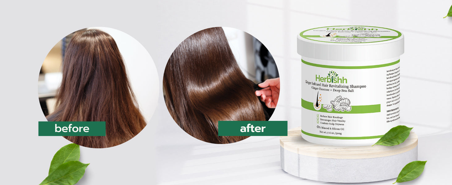 Ginger Shampoo Jar with Deep Sea Salt