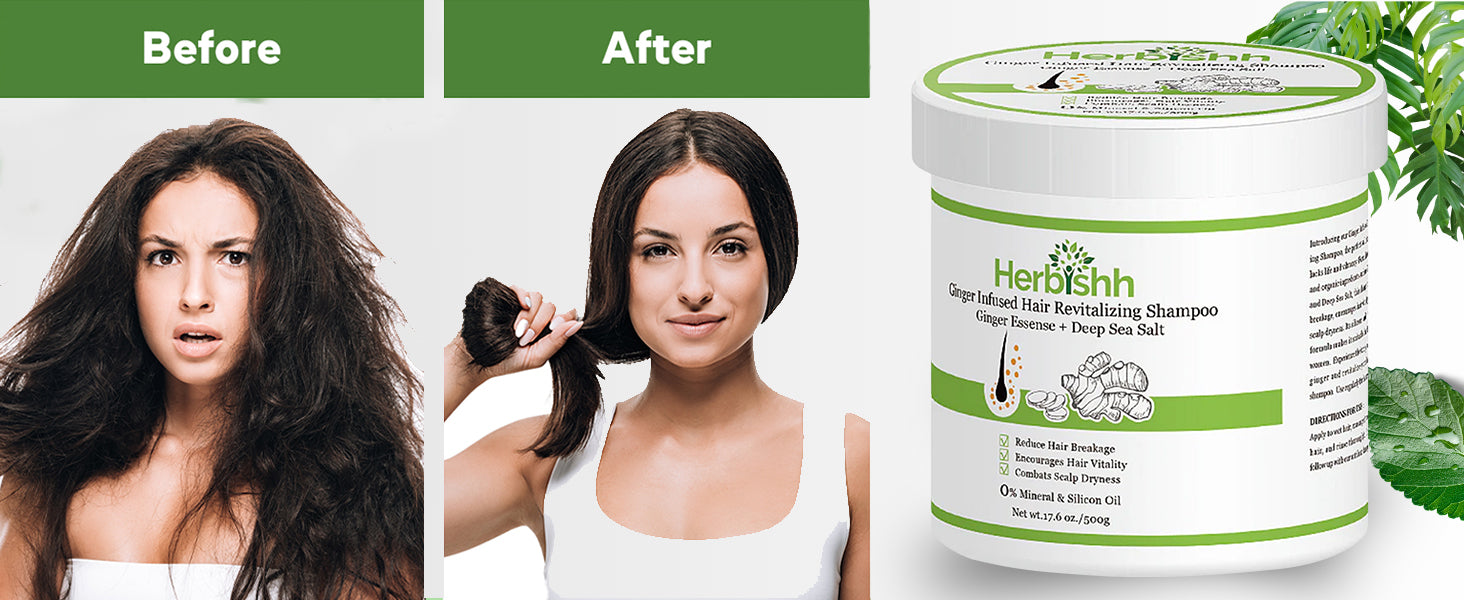 Ginger Shampoo Jar with Deep Sea Salt