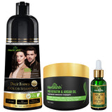 Herbishh 200ml Hair Color Shampoo, Hair Mask & Hair Oil Combo Hair Dye.