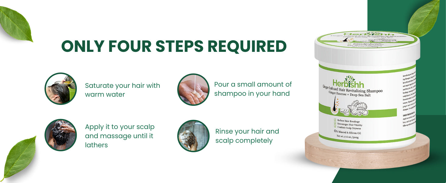 Ginger Shampoo Jar with Deep Sea Salt