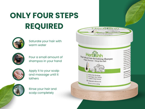 Ginger Shampoo Jar with Deep Sea Salt