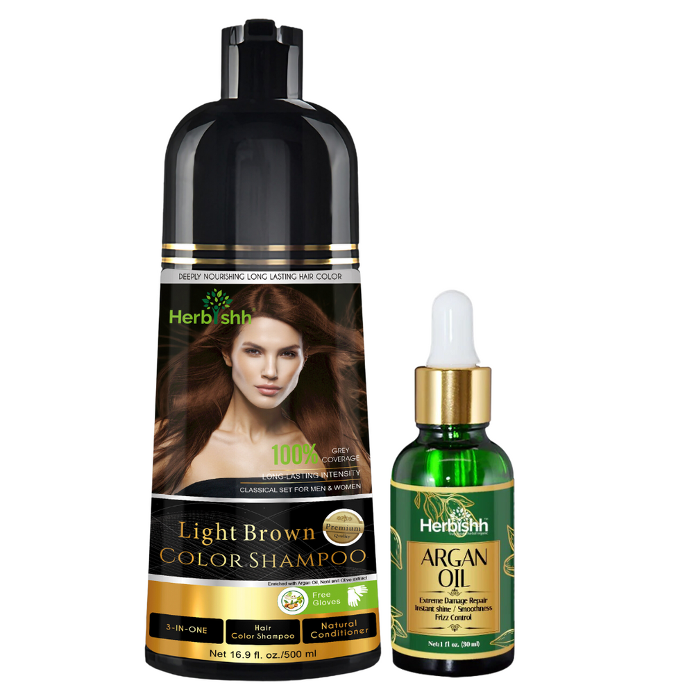 AS-BUY 1 Color shampoo & GET 1 Argan Oil - Herbishh Hair Dye.
