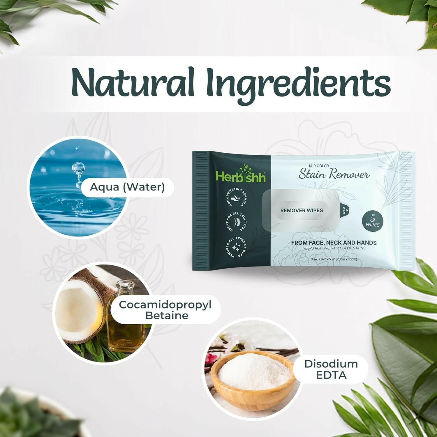 Herbishh Hair Color Stain Remover Wipes .