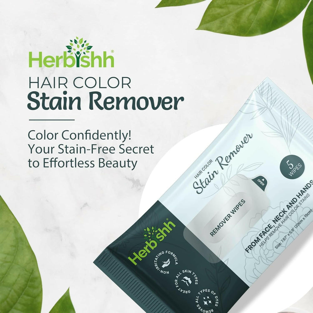 Pack of 5 Herbishh Hair Color Stain Remover Wipes .