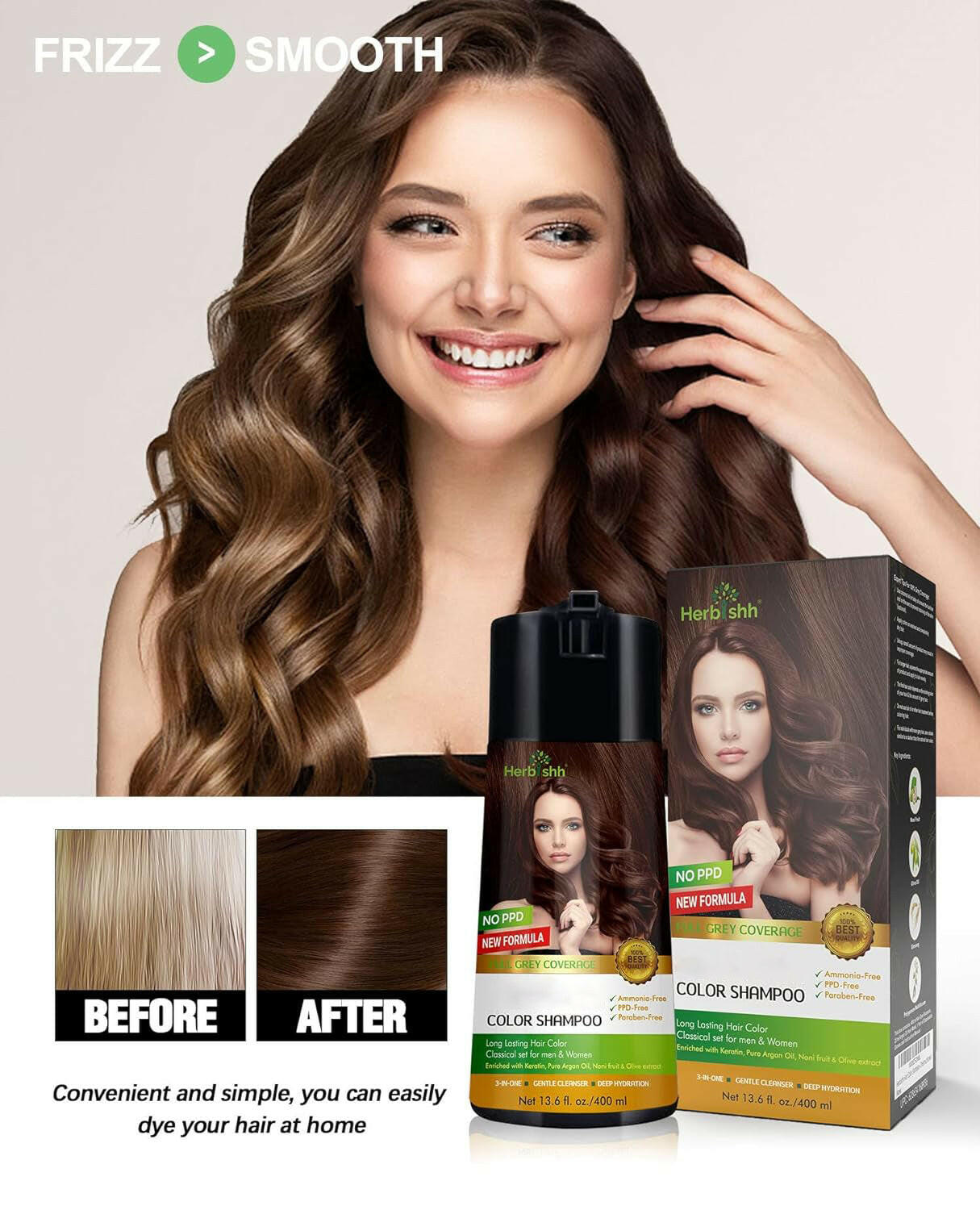 PPD Free Hair Color Shampoo - Herbishh