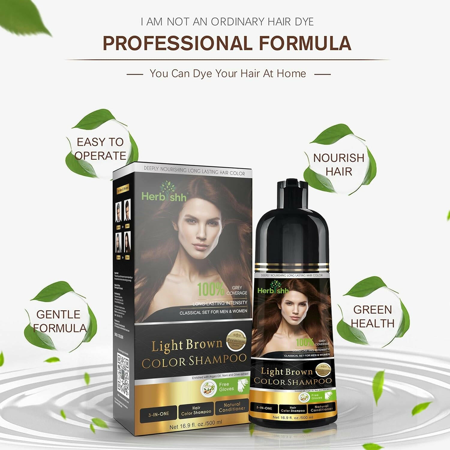 Buy 2 Light Brown Hair Color Shampoo Get 1 Sachet Free Hair Dye.