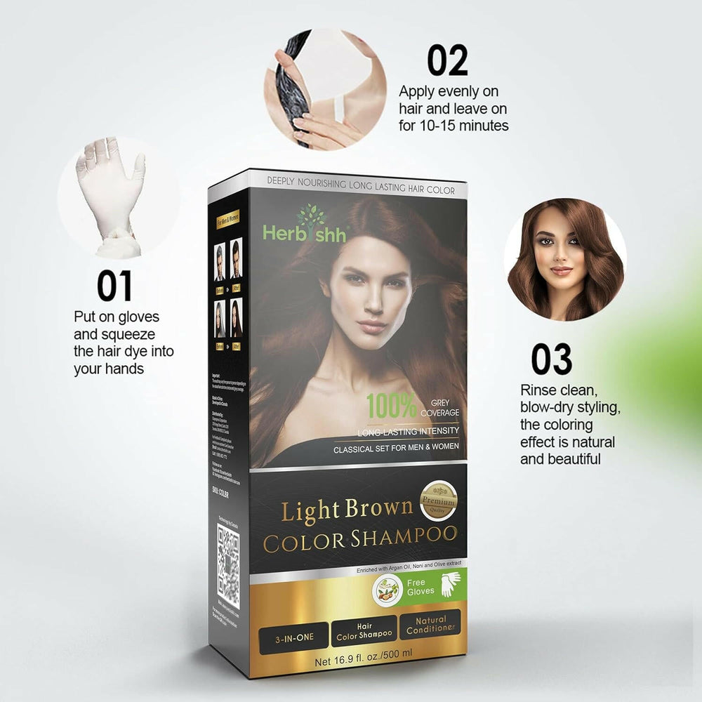 Buy 1 Light Brown Hair Color Shampoo easy to use