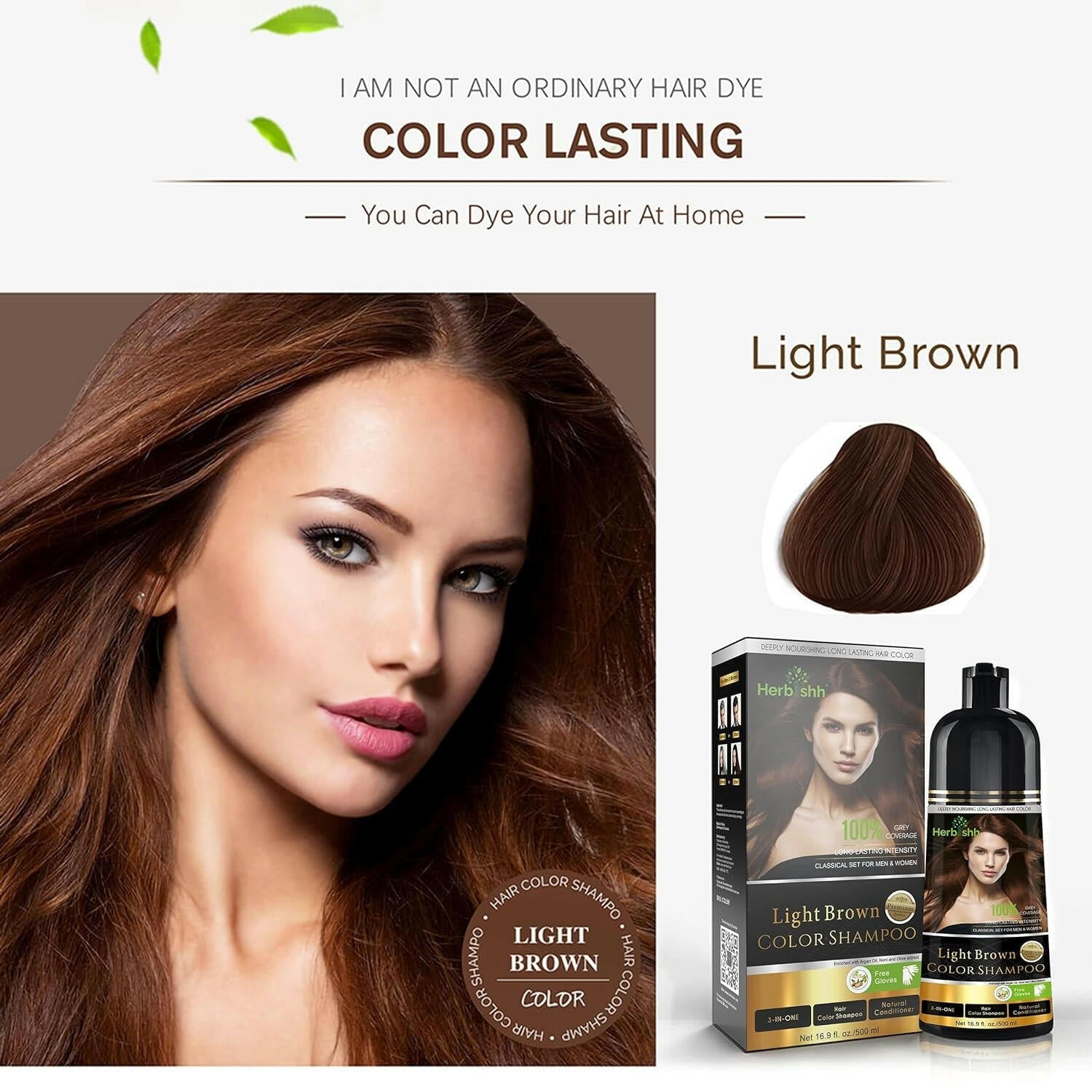 Buy 2 Light Brown Hair Color Shampoo dye at home