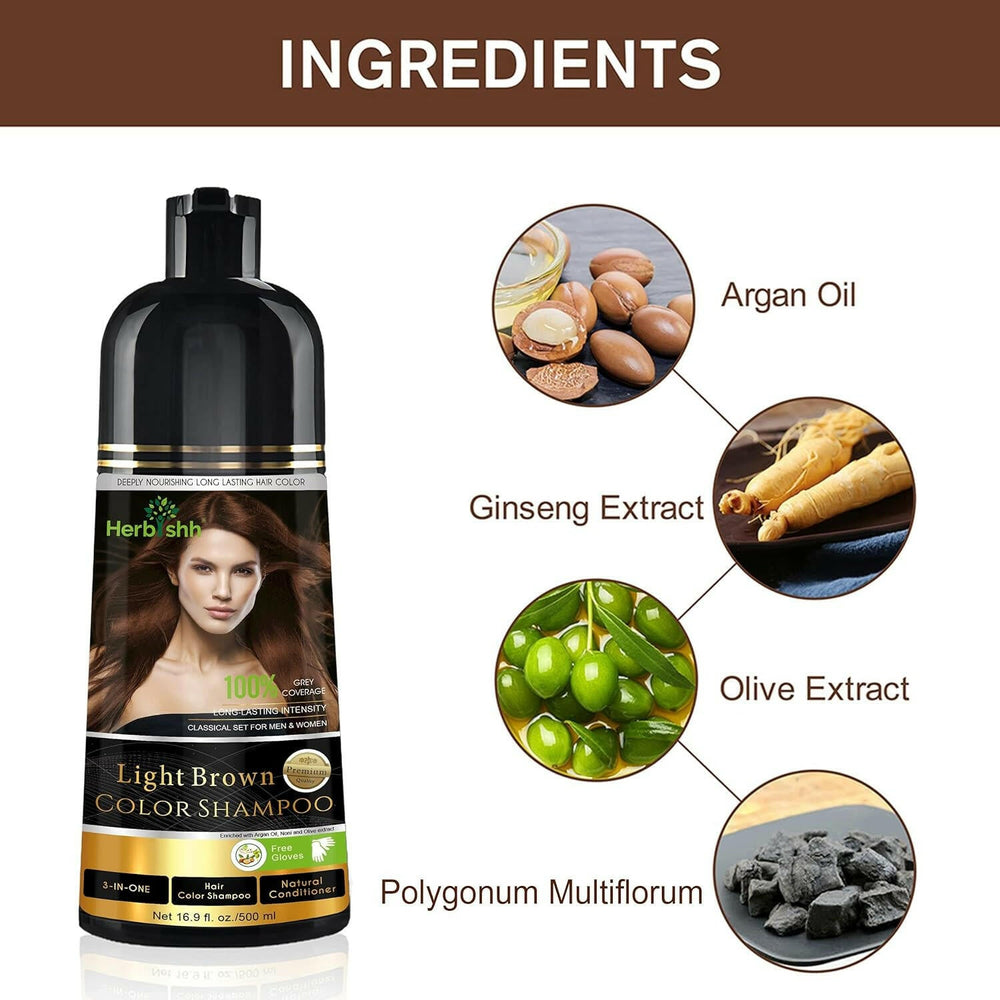 Buy 2 Light Brown Hair Color Shampoo Get 1 Sachet Free Hair Dye.
