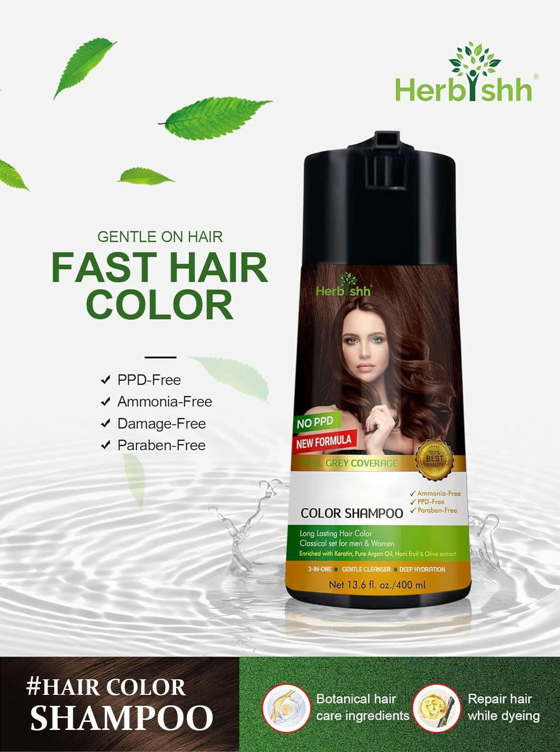 PPD Free Hair Color Shampoo - Herbishh