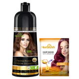 Chestnut Brown Hair Color Shampoo 500ml- Herbishh Hair Dye Argan oil hair mask