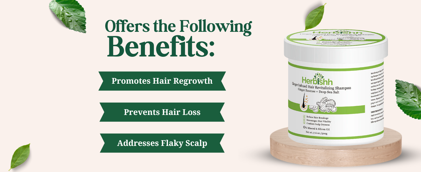 Ginger Shampoo Jar with Deep Sea Salt