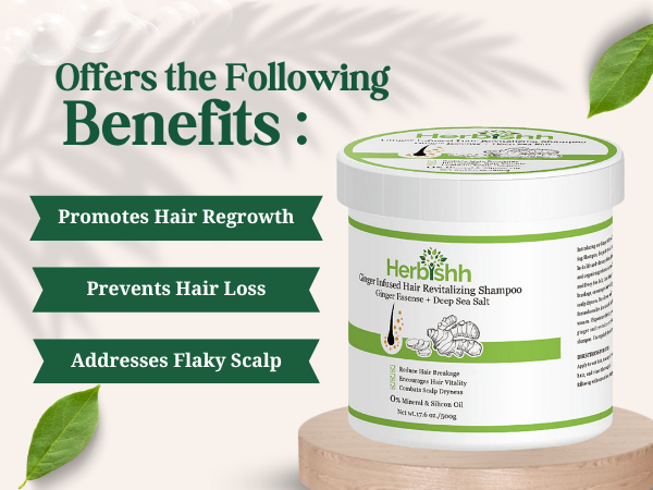 Ginger Shampoo Jar with Deep Sea Salt