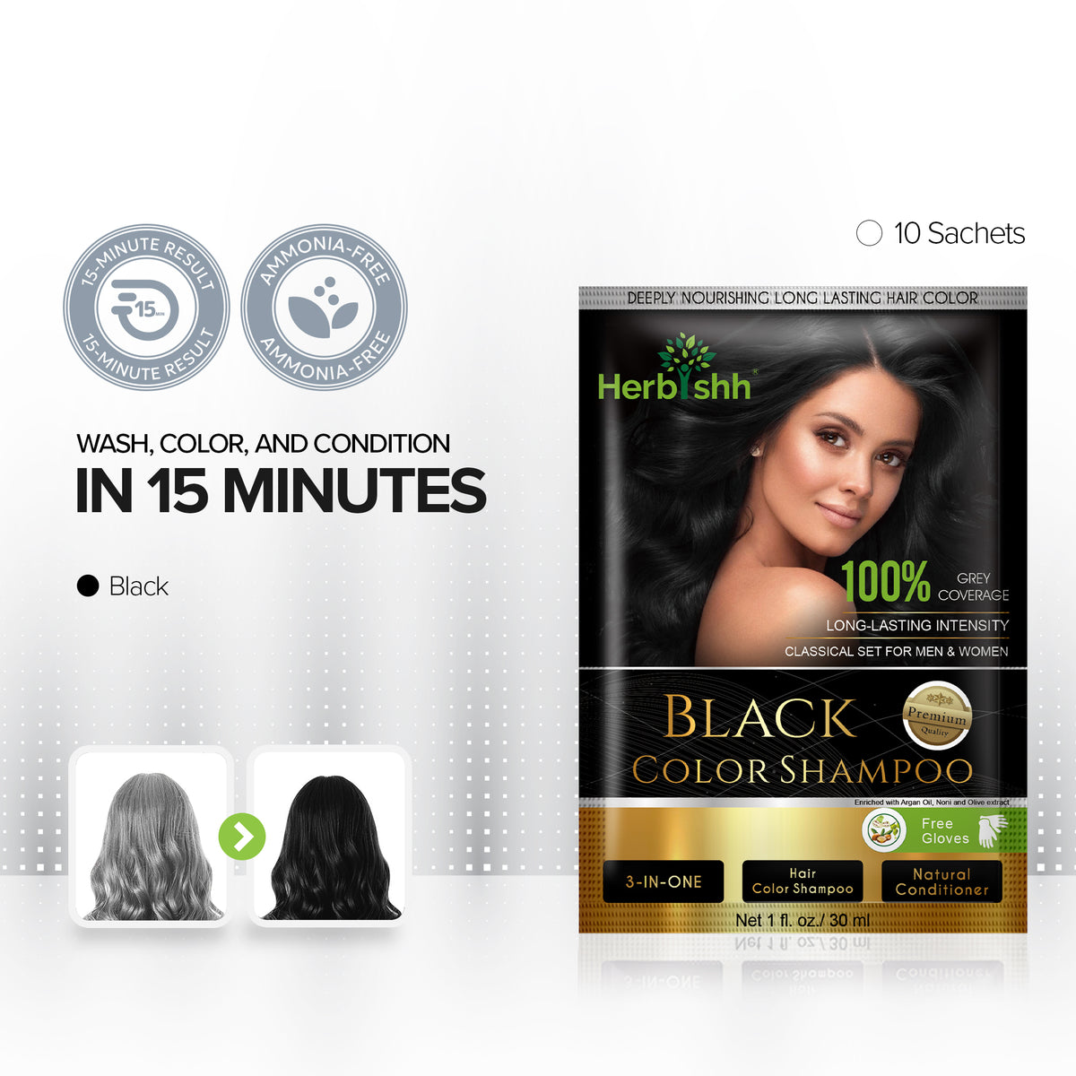 Black Color Shampoo Travel Size