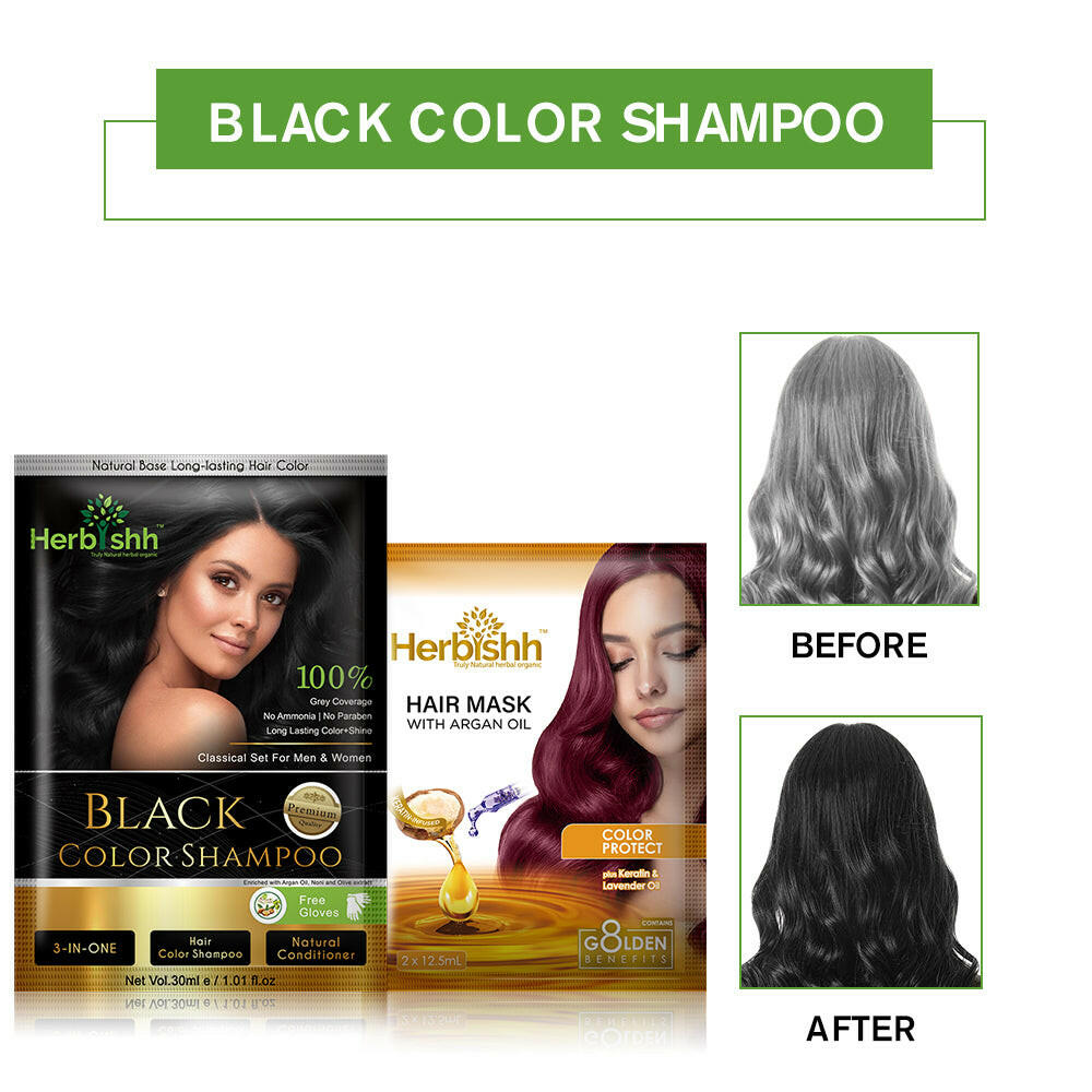 Hair Color Shampoo Sachets (Pack of 10) - Herbishh