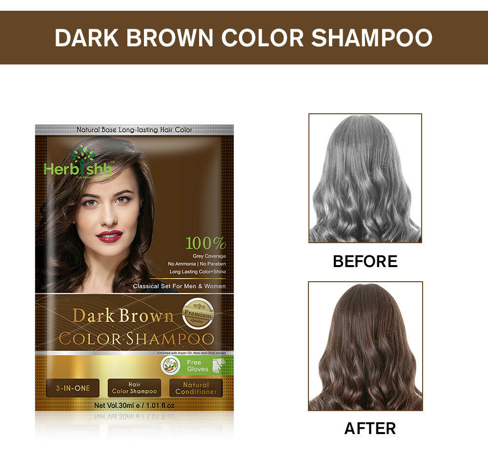 Hair Color Shampoo Sachets (Pack of 10) - Herbishh