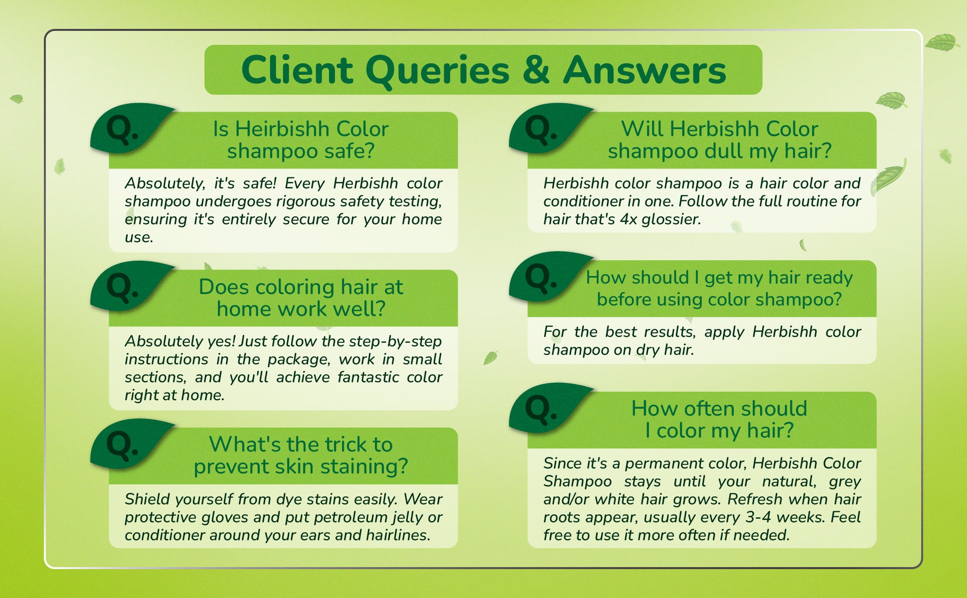 Dark Brown Color Shampoo 10 Sachets - Herbishh