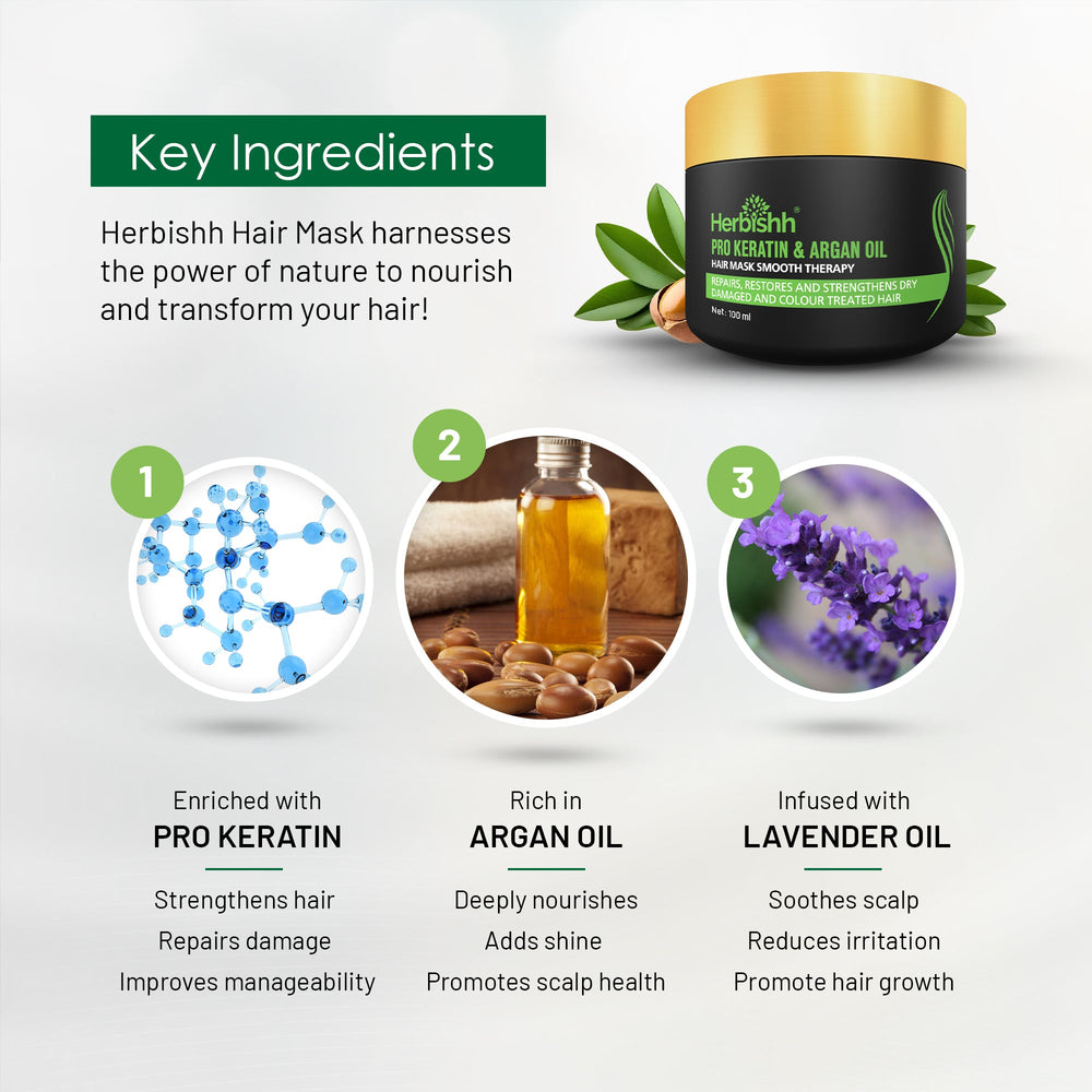 100 Gm Herbishh  Keratin Argan Hair Mask hair mask herbal ingredient 