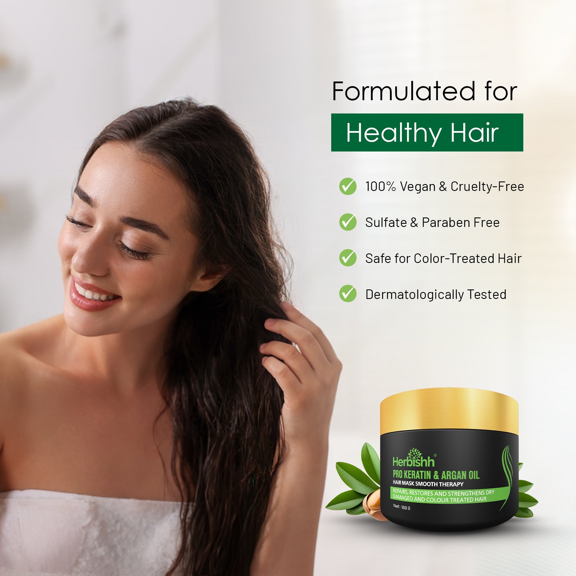 100 Gm Herbishh  Keratin Argan Hair Mask hair mask healthy hair 