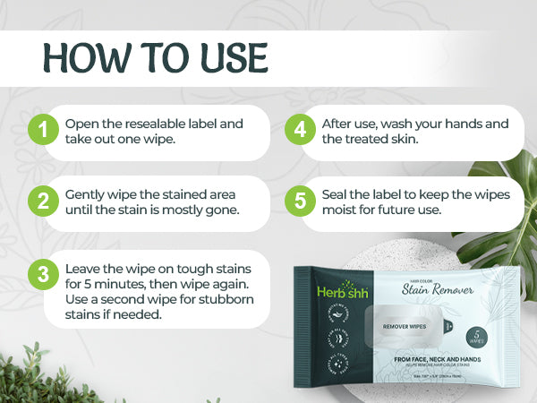 Hair Color Stain Remover Wipes- 5 pcs