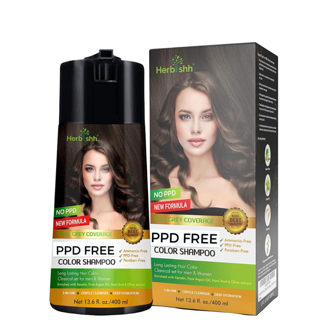 PPD Free Hair Color Shampoo - Herbishh