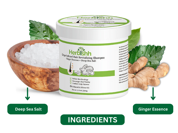 Ginger Shampoo Jar with Deep Sea Salt