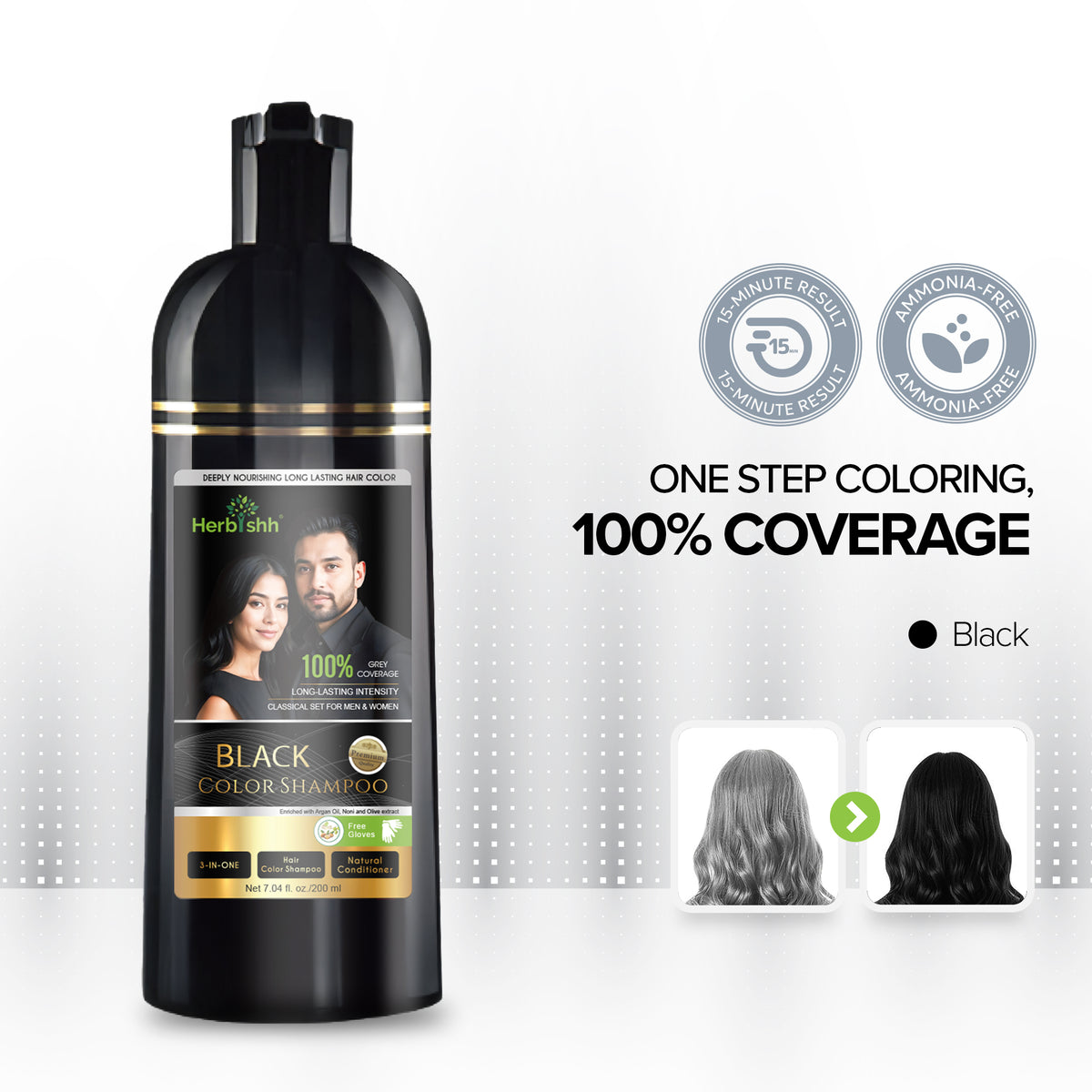 Black Hair Color Shampoo-200ml