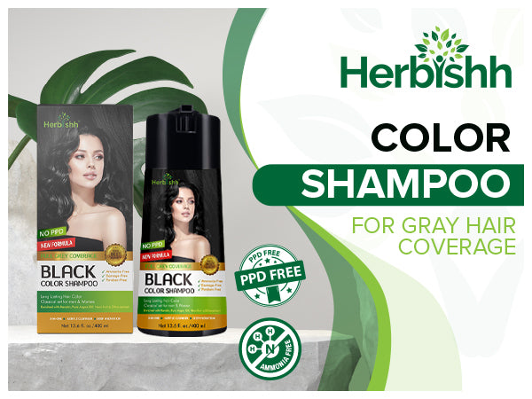 Black PPD Free Hair Color Shampoo - Herbishh