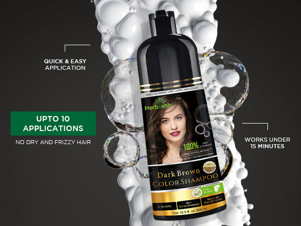 Dark Brown Hair Color Shampoo- 500ml