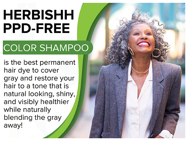 Dark Brown PPD Free Hair Color Shampoo - Herbishh