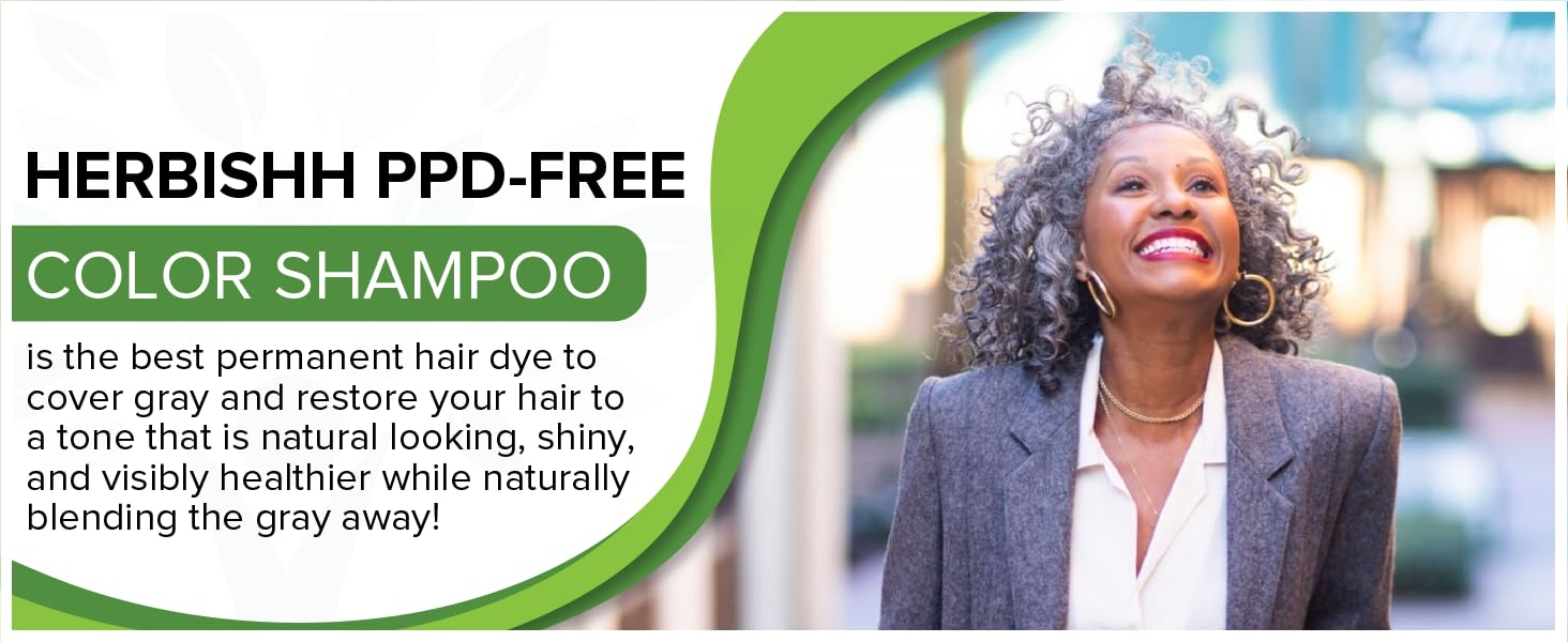 Black PPD Free Hair Color Shampoo - Herbishh