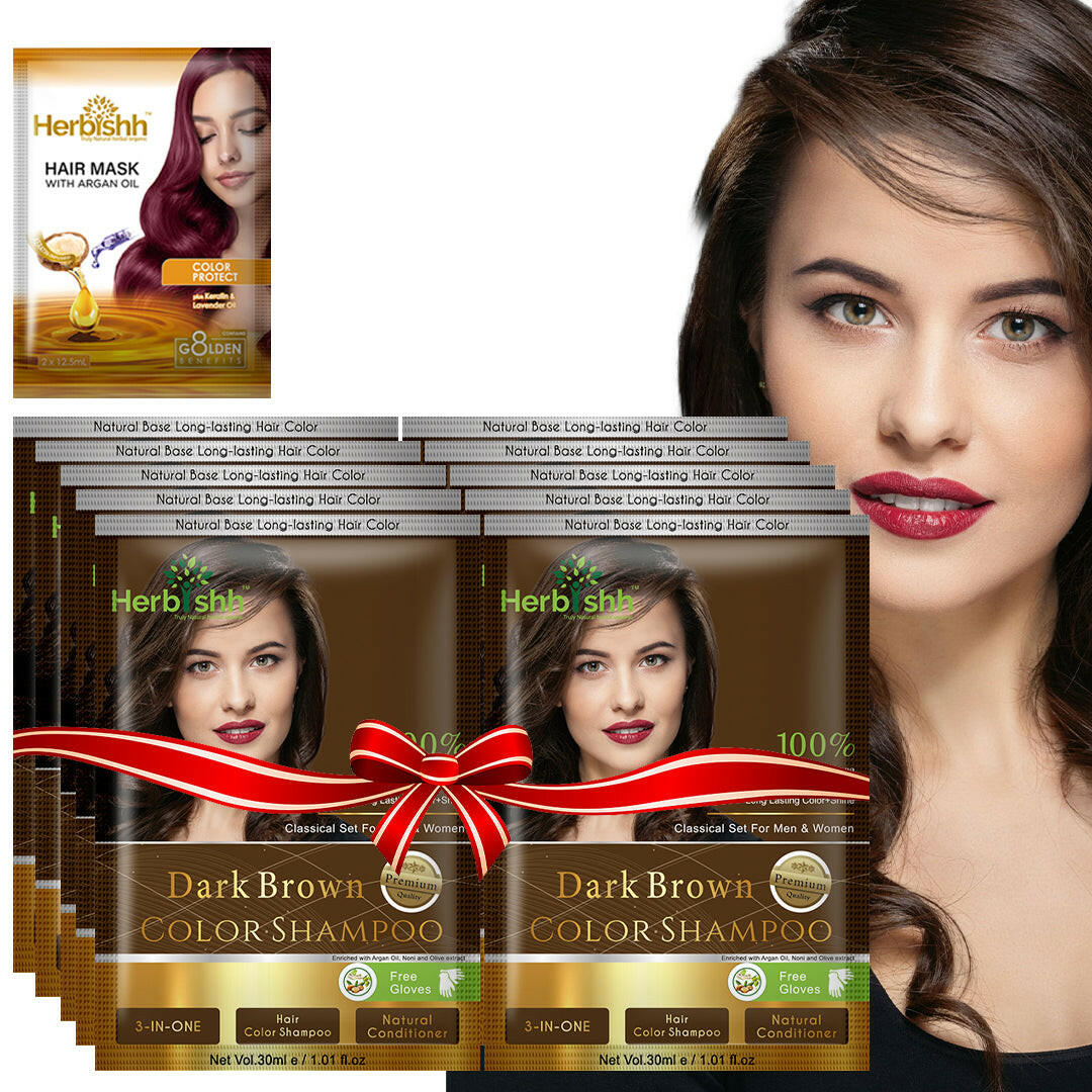 Hair Color Shampoo Sachets (Pack of 10) - Herbishh