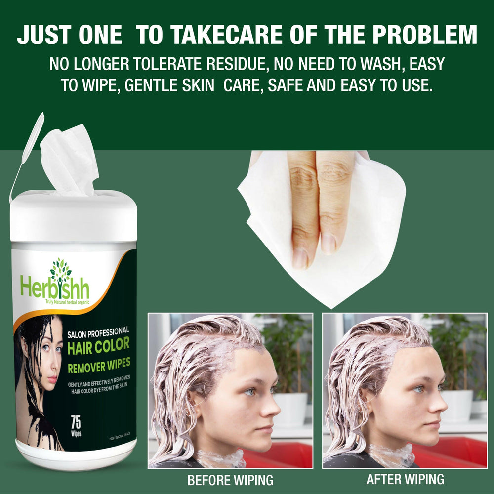 Hair Color Stain Remover Wipes - Herbishh Hair Accessories.